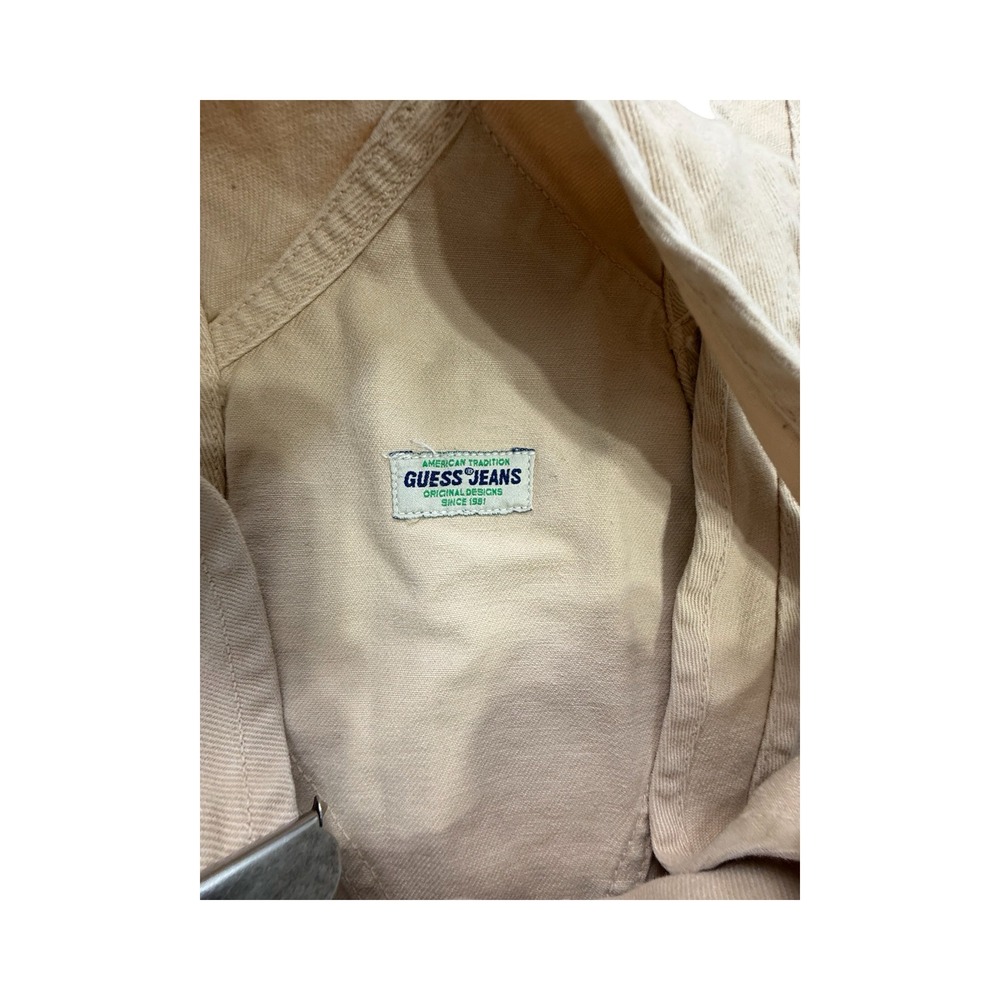 Guess Overalls Womens M 36x30 Tan Vintage 90s Cotton Utility Boho - Picture 5 of 15